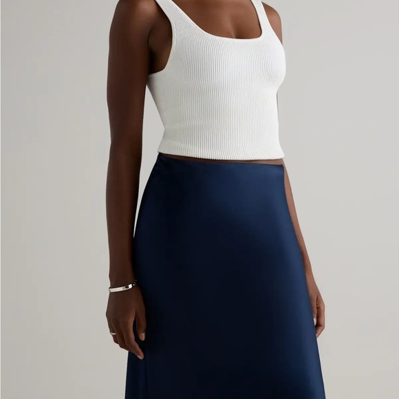 NWT - Quince Washable Silk Maxi Skirt – Large – Navy - Picture 3 of 4